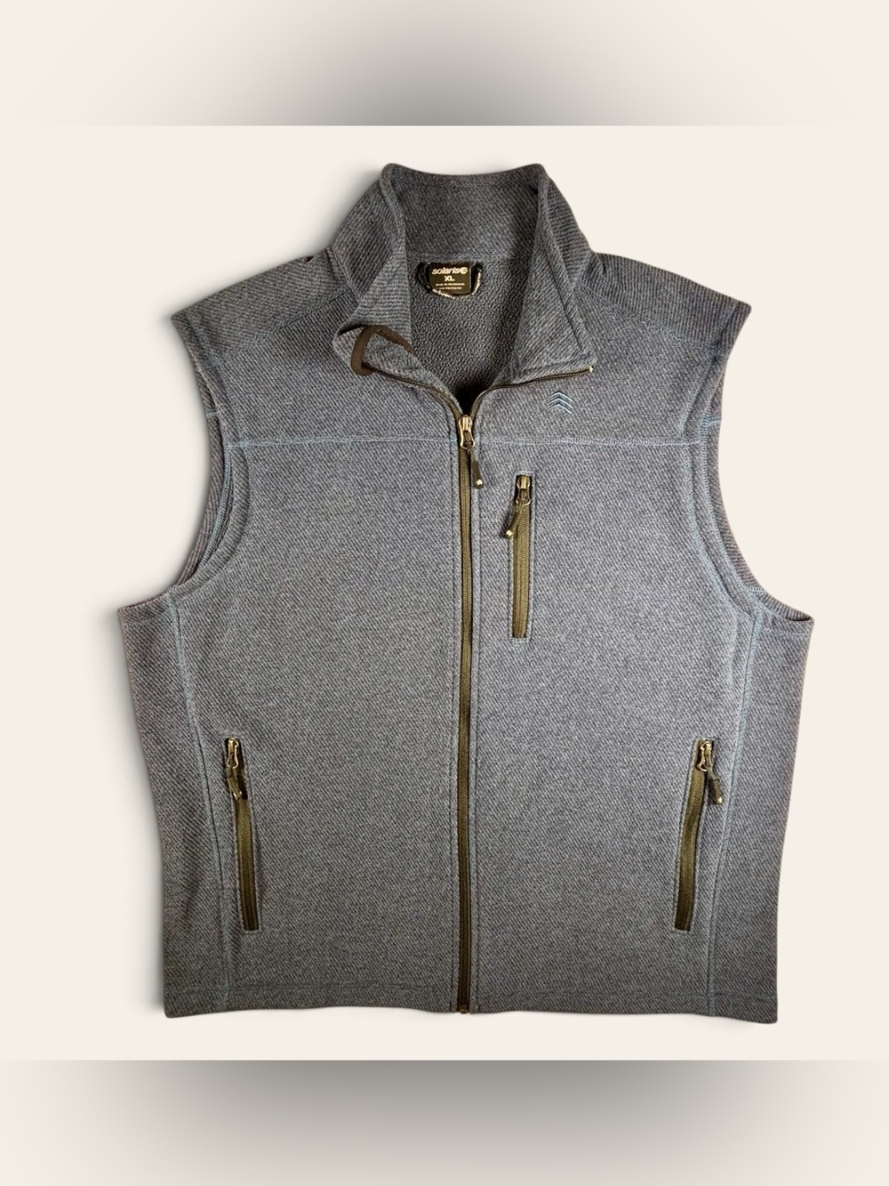 Solaris Navy Fleece Full Zip Vest Men’s XL Outdoor Hiking